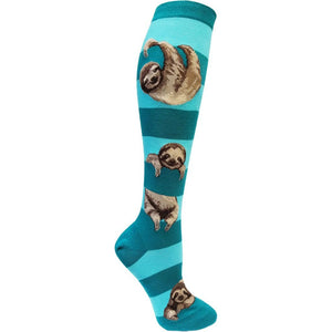 Sloth Stripe - Teal - Knee Highs by Modsocks